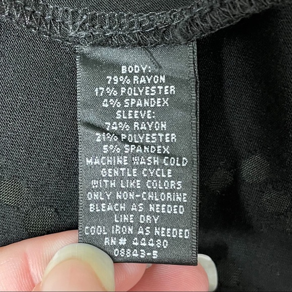 Nicole Miller Sheer Mesh Geometric Long Sleeve Top - Picture 8 of 10